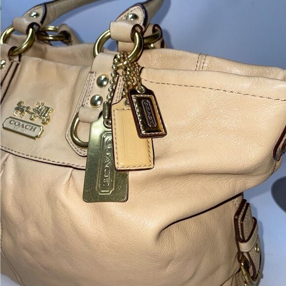 Coach Madison Julian Leather Handbag Beige Large - Picture 5 of 11